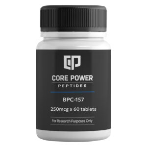 Core Power Peptides BPC-157 250mcg 60 tablets research supplement bottle