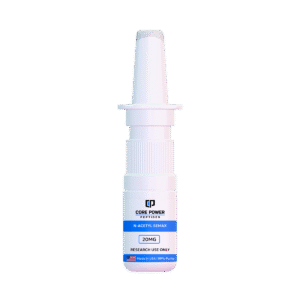 N-Acetyl Semax 20mg nasal spray bottle featuring "Made in USA" and 99% purity label, isolated on white background.