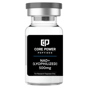Core Power Peptides NAD+ (Lyophilized) 500mg vial label for research use