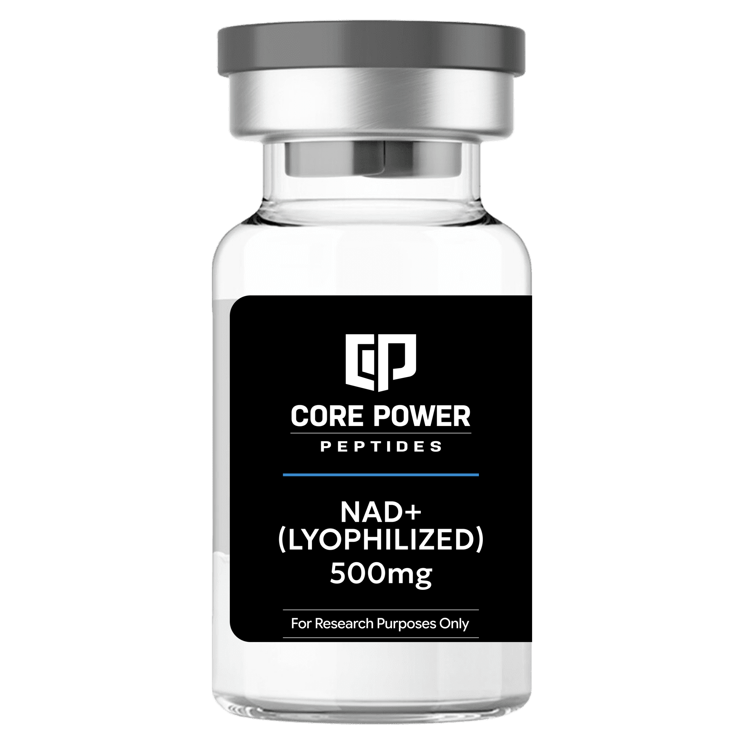 Core Power Peptides NAD+ (Lyophilized) 500mg vial label for research use