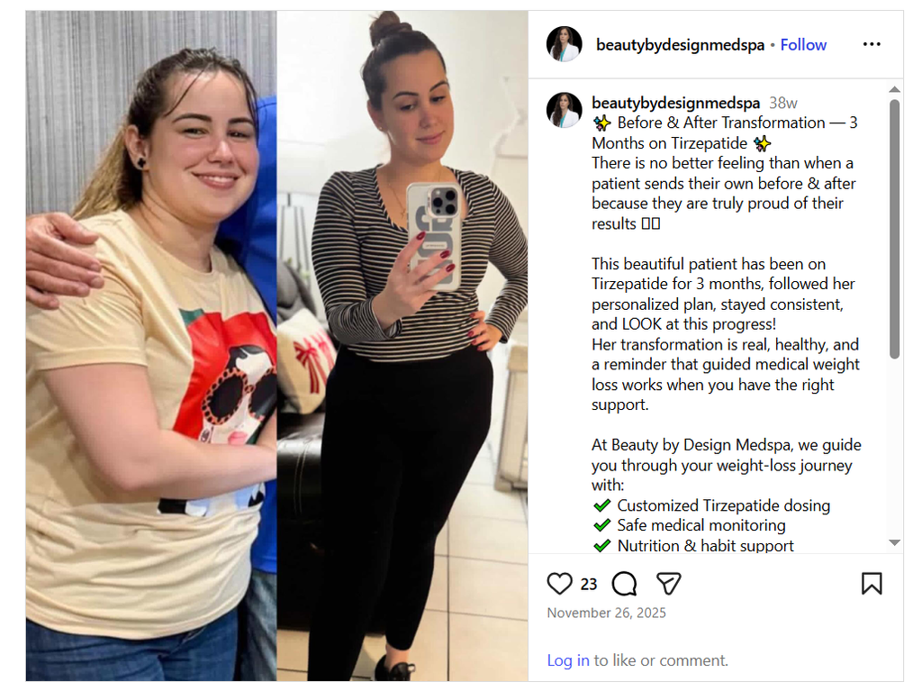 Before & After Transformation — 3 Months on Tirzepatide”
