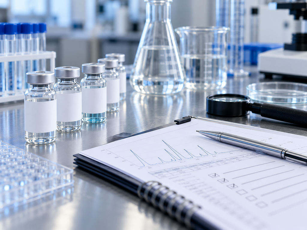 Quality control and testing documentation representing peptide vendor verification